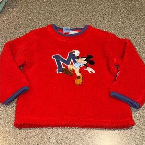 Vintage Disney Red Mickey Mouse Kids Sweatshirt Sherpa